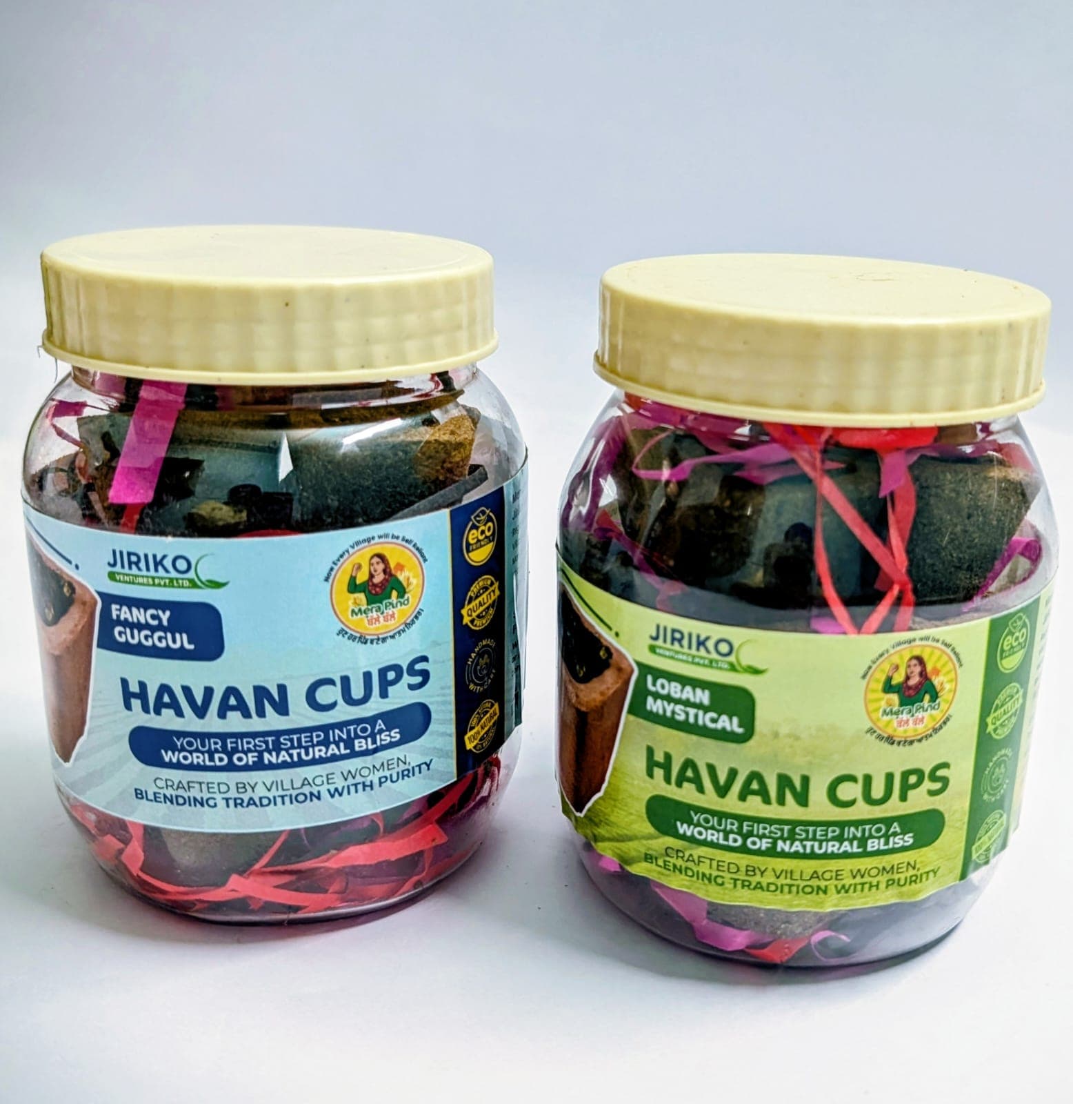Havan Cups Set of Loban and Guggal Jars (12 Cups each)
